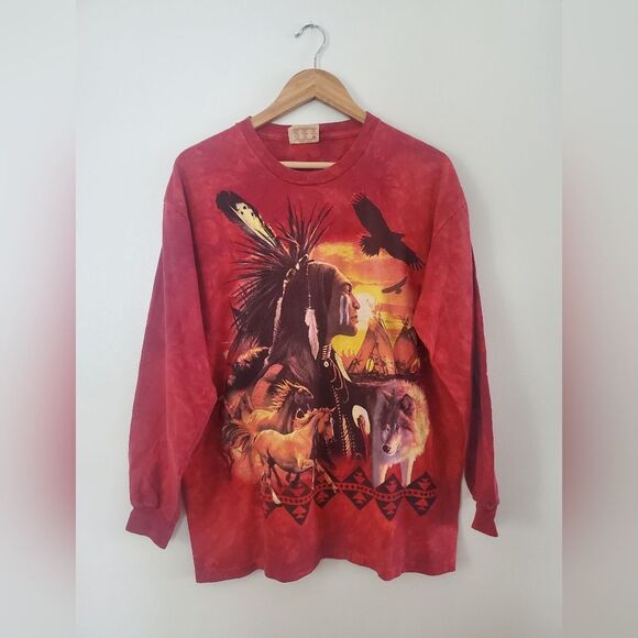 The Mountain Native American print long sleeve in size Large - Picture 2 of 7
